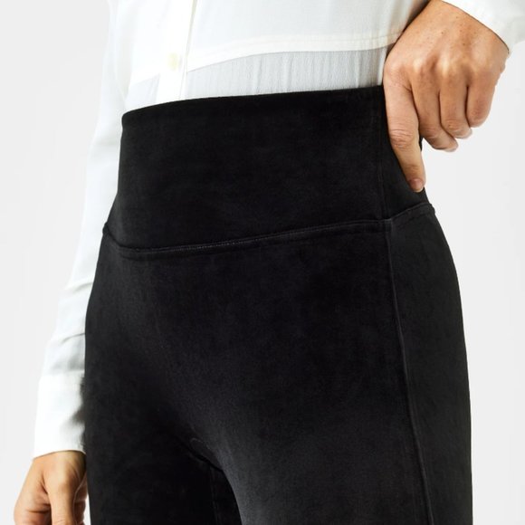 SPANX Black Velvet Leggings Size Large - Picture 6 of 12